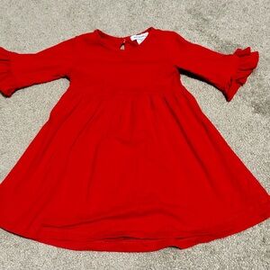 Blanks Red Ruffled Kids Dress Girls 2T